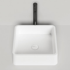 Salini GLORIA Раковина накладная 415х415х125мм, без отв. под смес, без перелива, мат-л: S-Stone, матовый, белый.
