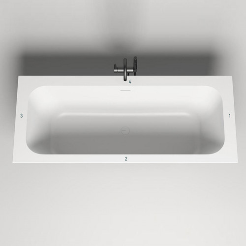 Salini ORLANDA AXIS 180 Встраиваемая ванна на ножках 1800х800х600 мм, мат-л: S-Stone, белый матовый (без слива-перелива)