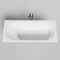 Salini ORNELLA KIT Встраиваемая ванна 1600х700х540мм, овальная чаша, донный клапан, сифон, интегрир слив-перелив, мат-л: S-Sense, матовый, белый.