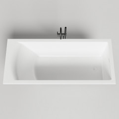 Salini CASCATA KIT Встраиваемая ванна с прямоугольной чашей 1800х800х600мм, ножки, донный клапан "Up&Down", сифон S-Sense, белый матовый