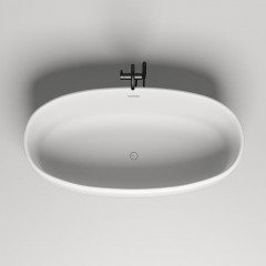 Salini LUCE Ванна отдельностоящая 1700х850х580мм, донный клапан "Up&Down", сифон, слив-перелив, мат-л: S-stone -матовый;, белый.