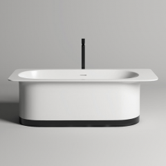 Salini NINFEA Ванна отдельностоящая 1800х820х575мм, донный клапан, сифон, интегр. слив-перелив, мат-л: S-stone -матовый;, белый. Фурнитура: белая.