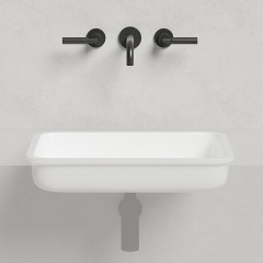 Salini MAREA 09 Раковина врезная снизу 550х380х126мм, без отв. под смес, без перелива, мат-л: S-Stone, матовый, белый.