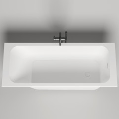 Salini ORLANDA KIT Встраиваемая ванна 1800х800х600мм, "Up&Down", сифон, щелевой слив-перелив, мат-л: S-Stone, матовый, белый. ¶Фурнитура: белая.