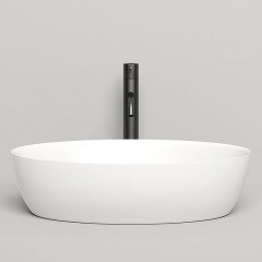 Salini ALDA Раковина накладная 580х350х150мм, без отв. под смес, без перелива, мат-л: S-Sense, глянцевый, белый.