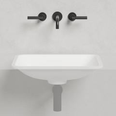 Salini MAREA 06 Раковина врезная снизу 550х400х134мм, без отв. под смес, без перелива, мат-л: S-Stone, матовый, белый.