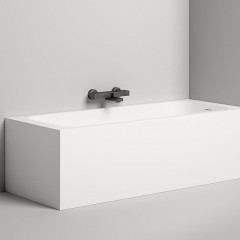 Salini ORLANDA KIT Встраиваемая ванна 1700х800х600мм, "Up&Down", сифон, щелевой слив-перелив, мат-л: S-Sense, матовый белый. Фурнитура: белая.