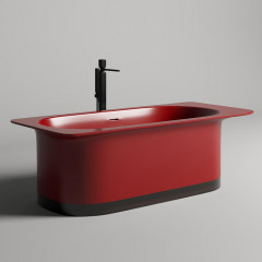 Salini NINFEA Ванна отдельностоящая 1800х820х575мм, донный клапан, сифон, интегр. слив-перелив, мат-л: S-stone -матовый; фурн-ра и ванна цвет RAL3002