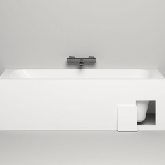 Salini ORLANDA KIT Встраиваемая ванна 1700х800х600мм, "Up&Down", сифон, щелевой слив-перелив, мат-л: S-Sense, матовый белый. Фурнитура: белая.