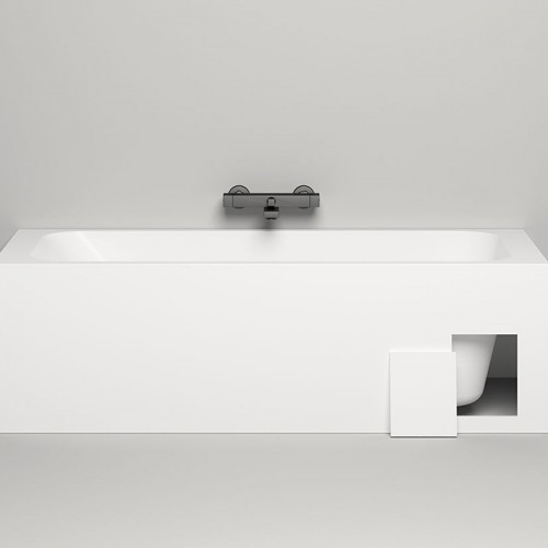 Salini ORLANDA KIT Встраиваемая ванна 1700х800х600мм, "Up&Down", сифон, щелевой слив-перелив, мат-л: S-Sense, матовый белый. Фурнитура: белая.