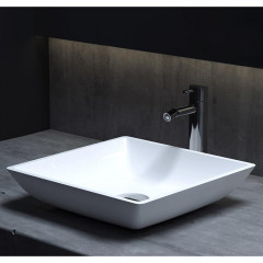 Salini CALLISTA 108 Раковина накладная 380х380х85мм, без отв. под смес, без перелива, мат-л: S-Sense, глянцевый, белый.