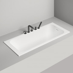 Salini ORLANDA Встраиваемая ванна 1800х800х600мм, прямоуг. чаша, мат-л: S-Stone, матовый, белый (без слива-перелива!)