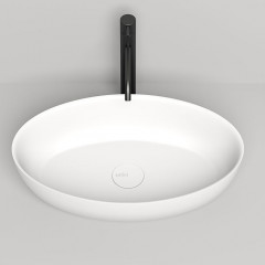 Salini ALDA Раковина накладная 580х350х150мм, без отв. под смес, без перелива, мат-л: S-Stone, матовый, белый.