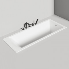 Salini CASCATA Встраиваемая ванна с прямоугольной чашей 1698х750х600мм, регулируемые ножки , мат-л: S-Stone, матовый, белый (без слива-перелива)
