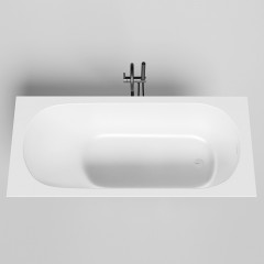 Salini ORNELLA KIT Встраиваемая ванна 1700х750х600мм, овальная чаша, донный клапан, сифон, щелевой слив-перелив, мат-л: S-Sense, матовый, белый. <br />