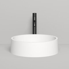 Salini GLORIA Раковина накладная 440х440х125мм, без отв. под смес, без перелива, мат-л: S-Stone, матовый, белый.