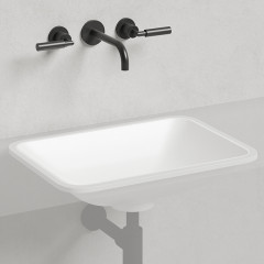 Salini MAREA 06 Раковина врезная снизу 550х400х134мм, без отв. под смес, без перелива, мат-л: S-Stone, матовый, белый.