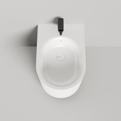 Salini GEMELLI Биде подвесное 530х410х300 мм, материал S-Stone матовый, внутри керамика, сиденье микролифт, креполения к стене., цвет белый матовый