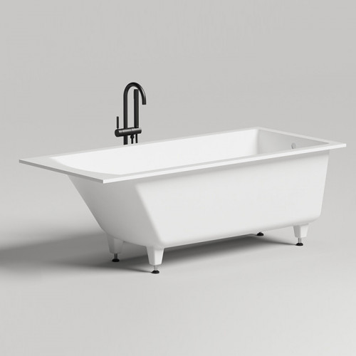 Salini CASCATA Встраиваемая ванна с прямоугольной чашей 1698х750х600мм, регулируемые ножки , мат-л: S-Stone, матовый, белый (без слива-перелива)