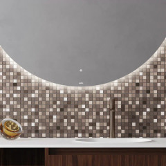 SALINI Зеркало для ванны круглое OMBRA с LED подсветкой D 800 х 25 mm, влагостойкое AGC Сrystalvision, сенс выкл, крепления,обогрев, антизапот