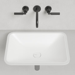 Salini MAREA 06 Раковина врезная снизу 550х400х134мм, без отв. под смес, без перелива, мат-л: S-Stone, матовый, белый.