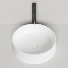 Salini GLORIA Раковина накладная 440х440х125мм, без отв. под смес, без перелива, мат-л: S-Stone, матовый, белый.