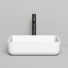 Salini GLORIA Раковина накладная 480х380х120мм, без отв. под смес, без перелива, мат-л: S-Stone, матовый, белый.