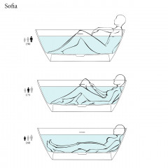 Salini SOFIA Ванна отдельностоящая 1650x750x600мм, донный клапан "Up&Down", сифон, слив-перелив, мат-л: S-Stone, матовый, белый. Фурнитура: белая.