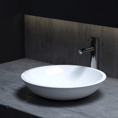 Salini CALLISTA Раковина накладная 370х370х85мм, без отв. под смес, без перелива, мат-л: S-Sense, глянцевый, белый.