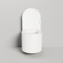 Salini GEMELLI Унитаз подвесной 530х410х420 мм, материал S-Stone матовый, внутри керамика, крышка микролифт, крепеж к инсталл., цвет белый