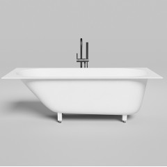 Salini ORNELLA KIT Встраиваемая ванна 1700х700х600мм, овальная чаша, донный клапан, сифон, щелевой слив-перелив, мат-л: S-Sense, матовый, белый.