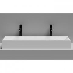 Salini SONATA Раковина накладная 1200х450х130мм, без отв. под смес, без перелива, сифон, мат-л: S-Stone, матовый, белый.