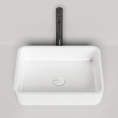 Salini GLORIA Раковина накладная 480х380х120мм, без отв. под смес, без перелива, мат-л: S-Stone, матовый, белый.