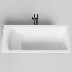 Salini CASCATA KIT Встраиваемая ванна с прямоугольной чашей 1698х750х600мм, ножки, донный клапан "Up&Down", сифон S-Stone, белый матовый