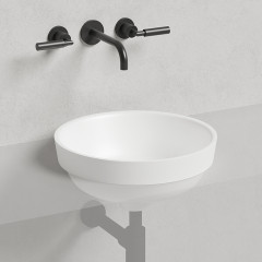 Salini MAREA 03 Раковина накладная 415х415х160мм, без отв. под смес, без перелива, мат-л: S-Stone, матовый, белый.