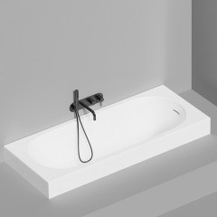 Salini ORNELLA KIT Встраиваемая ванна 1700х700х600мм, овальная чаша, донный клапан, сифон, щелевой слив-перелив, мат-л: S-Sense, матовый, белый.