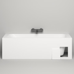 Salini ORLANDA KIT Встраиваемая ванна 1600х700х600мм, "Up&Down", сифон, щелевой слив-перелив, мат-л: S-Stone, матовый, белый. Фурнитура: белая.