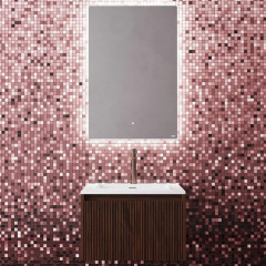 SALINI Зеркало для ванны OMBRA с LED подсветкой 900х900х25 мм, влагостойкое AGC Сrystalvision, сенс выкл, крепления,обогрев, антизапот