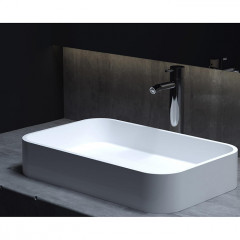 Salini CALLISTA 104 Раковина накладная 545х345х100мм, без отв. под смес, без перелива, мат-л: S-Stone, матовый, белый.