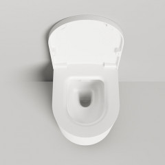 Salini GEMELLI Унитаз подвесной 530х410х420 мм, материал S-Stone матовый, внутри керамика, крышка микролифт, крепеж к инсталл., цвет белый