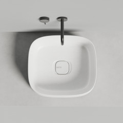 Salini ORIENTE BOWL Раковина накладная, 450х405х140 мм, S-Sense, глянцевый, декор.накладка на слив, выпуск, цвет белый