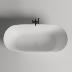 Salini MONA Ванна отдельностоящая 1800×800×595мм, донный клапан "Up&Down", сифон, слив-перелив, мат-л: S-Sense, глянцевый, белый. Фурнитура: белая.