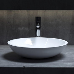 Salini CALLISTA Раковина накладная 370х370х85мм, без отв. под смес, без перелива, мат-л: S-Sense, глянцевый, белый.