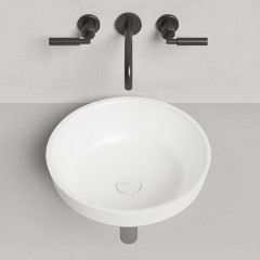 Salini MAREA 03 Раковина накладная 415х415х160мм, без отв. под смес, без перелива, мат-л: S-Stone, матовый, белый.