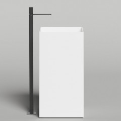 Salini ARMONIA SQUARE 01 Раковина напольная 450х450х900мм, слив в стену, выпуск D 503, сифон, декоративная накл. , мат-л: S-Sence, глянцев, белый.