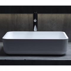 Salini GLORIA Раковина накладная 480х380х120мм, без отв. под смес, без перелива, мат-л: S-Stone, матовый, белый.