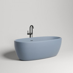 Salini LUCE Ванна отдельностоящая 1700х850х580мм, донный клапан "Up&Down", сифон, слив-перелив, мат-л: S-stone -матовый;, RAL5014. Фурнитура: RAL5014