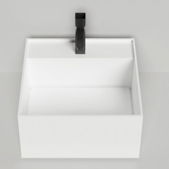 Salini ARMONIA SQUARE TOP 02 Раковина накладная 450х450х250мм, с 1 отв. под смес, без донного клапана, мат-л: S-Stone, матовый, белый.