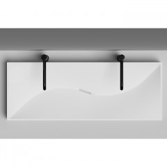 Salini SONATA Раковина накладная 1200х450х130мм, без отв. под смес, без перелива, сифон, мат-л: S-Stone, матовый, белый.