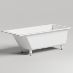 Salini CASCATA KIT Встраиваемая ванна с прямоугольной чашей 1698х750х600мм, ножки, донный клапан "Up&Down", сифон S-Stone, белый матовый
